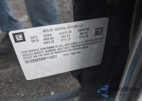 2017 Chevrolet Malibu 1Lt z USA, uszkodzony, nr VIN 1G1ZE5ST8HF114231